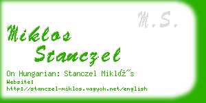 miklos stanczel business card